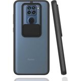 Noktaks Xiaomi Redmi Note 9 Uyumlu Kılıf Sürgülü Kamera Korumalı Mat Lensi Telefon Kılıfı - Siyah