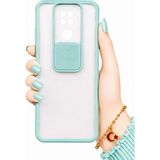 Noktaks Xiaomi Redmi Note 9 Uyumlu Kılıf Sürgülü Kamera Korumalı Mat Lensi Telefon Kılıfı - Turkuaz