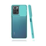 Noktaks - Xiaomi Uyumlu Xiaomi Poco X3 Gt - Kılıf Slayt Sürgülü Arkası Buzlu Lensi Kapak - Turkuaz