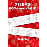 Noktalarla Yılbaşı Temalı Dev Boyama Kağıdı 2,50 Metre Boyama Kağıdı - Çocuk Eğitici Boyama