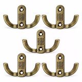 Noktalı Askı Otantik Sarı Metal 5’Li Set Dolap Vestiyer Mobilya Duvar Askısı Dekoratif Askılık