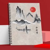 Noktalı Defter | Ikebana Serisi | 100 Sayfa | Spiralli | Sert Karton Kapak | Bullet Journal - 1 Adet - Azur