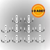 Noktalı Metal Askı Şık Portmanto Askılık Dolap Mobilya Askısı (Vidalar Dahil)(10 Adet)