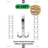 Noktalı Portmanto Askı Vestiyer Duvar Dolap Askısı Krom Metal Mobilya Gümüş Kapı Askılık