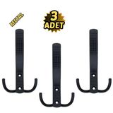 Noktalı Portmanto Vestiyer Askısı Metal Mat Siyah 3’Lü