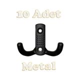 Noktalı Portmanto Vestiyer Duvar Dolap Elbise Askısı Siyah Metal Kapı Askılığı Askılık 10 Adet Siyah