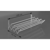 NoktaStore Akordiyon Tipi Katlanır Alüminyum Çamaşır Kurutma Askısı 100 cm 7 Askılı Balkon Banyo Kurutma Askısı