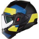 Nolan N120-1 Omocromo 346 Çene Açılır Kask - Siyah - Sarı - Mavi