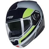 Nolan N90-3 06 Roboto 346 Çene Açılır Motosiklet Kaskı Gri Siyah Yeşil M