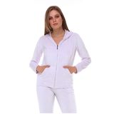 nolihoo Ev kıyafeti, kadın eşofman takımı, spor kıyafeti, koşu kıyafeti, boş zaman kıyafeti seti, kadife, yumuşak, yumuşak, fermuarlı, 2 parça, iç ve dış mekan için, açık lila, S