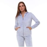 nolihoo Ev kıyafeti, kadın eşofman takımı, spor kıyafeti, koşu kıyafeti, boş zaman kıyafeti seti, kadife, yumuşak, yumuşak, fermuarlı, 2 parça, iç ve dış mekan için, Açık mavi, M