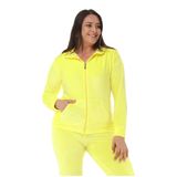 nolihoo Ev kıyafeti, kadın eşofman takımı, spor kıyafeti, koşu kıyafeti, boş zaman kıyafeti seti, kadife, yumuşak, yumuşak, fermuarlı, 2 parça, iç ve dış mekan için, Sarı, S