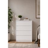 Nolm 4 Çekmeceli Şifonyer G:76 D:40 Y:100 Cm / Beyaz
