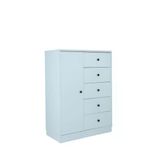 nom -RETRO ÇOK AMAÇLI BEYAZ 5 ÇEKMECELİ RAFLI ŞİFONYER,ÇAMAŞIRLIK
