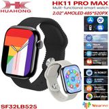 Nom Tekno HK11 Pro Max Orıjınal Yeni Seri Güçlu Batarya Amoled Ekran Akıllı Saat Çift Kordonlu - Gri - SİYAH