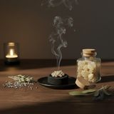 Nomad Doğal Dökme Tütsü - Akgünlük Reçinesi - Odaklanma Ritüeli - Meditasyon ve Zihin Berraklığı - Cam Şişeli