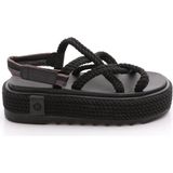 Nomadic Republic Chunky Platform Kadın Halat Sandalet - Siyah