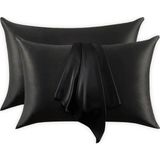 Nomads Felt Siyah %100 Dut İpeği Yastık Kılıfı – 16 Momme, Cilt ve Saç İçin Lüks Uyku Konforu (1 Adet, 50x70 cm) - 50 X 70