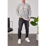 NOMARC Erkek Sweatshirt Northeast Yıkamalı Gri Oversize Bisiklet Yaka 3 İplik Şardonsuz