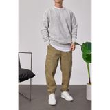 NOMARC Erkek Sweatshirt Yıkamalı Gri Oversize Bisiklet Yaka 3 İplik Şardonsuz
