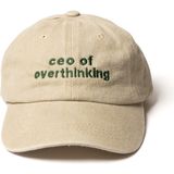 Nome Studio Nakışlı Şapka Pamuk Kumaşlı ve Yazı Nakışlı Şapka Ceo Of Overthinking Sloganlı Şapka Günlük Tarz - Yeşil - Standart