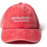 Nome Studio Nakışlı Şapka Yazı Nakışlı Şapka Yıkamalı Kumaşlı ve Workaholic Yazı Nakışlı Şapka Pamuklu Siperlikli Ayarlı Şapka Günlük Tarz Eğlenceli Kep - Standart - Nar Çiceği