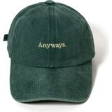 Nome Studio Nakışlı Yeşil Şapka Anyways Minimal Streetwear ve Açık Sarı Yazı Nakışlı Pamuklu Şapka - Standart
