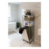 Nomikase 3 Raflı Metal Çamaşır Dolabı – Banyo ve Çamaşır Organizeri - Seçenek 1 - Siyah
