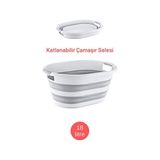 Nomikase Beyaz Katlanabilir Çamaşır Sepeti - 18 Litre, Hafif ve Taşınabilir - Seçenek 1 - Siyah