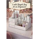 Nomikase Büyük Boy Çok Amaçlı Makyaj ve Kozmetik Organizeri - Beyaz - Siyah - 1 Adet - Seçenek 1