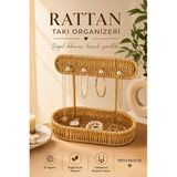 Nomikase El Yapımı Rattan Takı Organizeri ile Doğal ve Şık Saklama - Siyah - 1 Adet - Seçenek 1