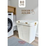 Nomikase Iki Bölmeli Gold Dokunmatik Çamaşır ve Çöp Kovası - Seçenek 1 - Siyah