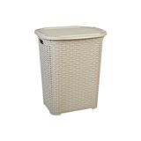 Nomikase Rattan Görünümlü Kirli Sepet - Şık ve Hafif Tasarım - Seçenek 1 - Siyah