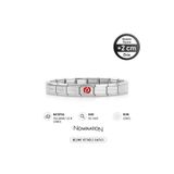 NOMİNATİON Italy Composable 925 Ayar Gümüş zirkon siyah taşlı kırmızı çiçek ve Çelik Bileklik Silver