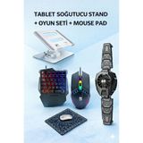 Nomker iPad Pro 11 M5 2025 Uyumlu 5in1 Tablet Oyun Seti Stand Soğutucu Klavye Mouse Set