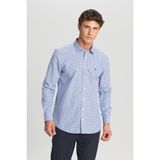 Non-Iron Ütü Gerektirmeyen %100 Pamuk Slim Fit Dar Kesim Klasik Yaka Armürlü Gömlek