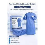 Non Steril Hasta Ziyaretçi Önlüğü 5 Adet – Tek Kullanımlık Bağlamalı Koruyucu Önlük