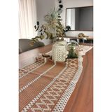 Nona Mino Pamuklu Şal Motif Dantel Örgü Runner 35X150 - 35 x 150 cm - Kahverengi