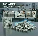 Noname 100 Lü 8X3Mm Yuvarlak Neodyum Mıknatıs