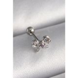 Noname 316L Çelik Gümüş Renk Zirkon Taşlı Kurdele Tragus Piercing