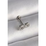 Noname 316L Çelik Gümüş Renk Zirkon Taşlı Sonsuzluk Model Tragus Piercing Tj-Pr1345