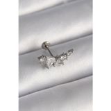 Noname 316L Çelik Gümüş Renk Zirkon Taşlı Tragus Piercing Tj-Pr1337