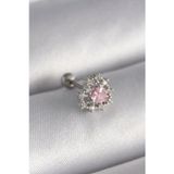 Noname 316L Çelik Gümüş Renk Zirkon Taşlı Tragus Piercing
