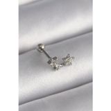 Noname 316L Çelik Gümüş Renk Zirkon Taşlı Yıldız Tragus Piercing