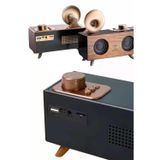 Noname Bluetooth Nostalji Speaker Radyo Gramofon Ahşap Renk Vintage