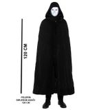 Noname Siyah Kapüşonlu 120 Cm Pelerin Beyaz Boyanabilir Tam Yüz Maske