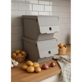 Noname Vizon 2'Li 13,5 Lt Modubox Kayar Kapaklı Saklama Kabı & Patates Soğan Kovası & Erzak Kutusu