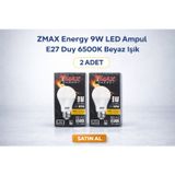Noname Zmax 9W Led Ampul E27 Duy 6500K Beyaz Işık 720 Lümen 60W Tasarruflu 2 Adet