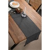 nonamino Organik Pamuk Dantel Runner Kelebek Desen 150x35 ANTRASİT