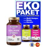 Nondo Ekonomik Paket Saç Cilt Tırnak İçin (Biotin-Keratin-Multi Kolajen)